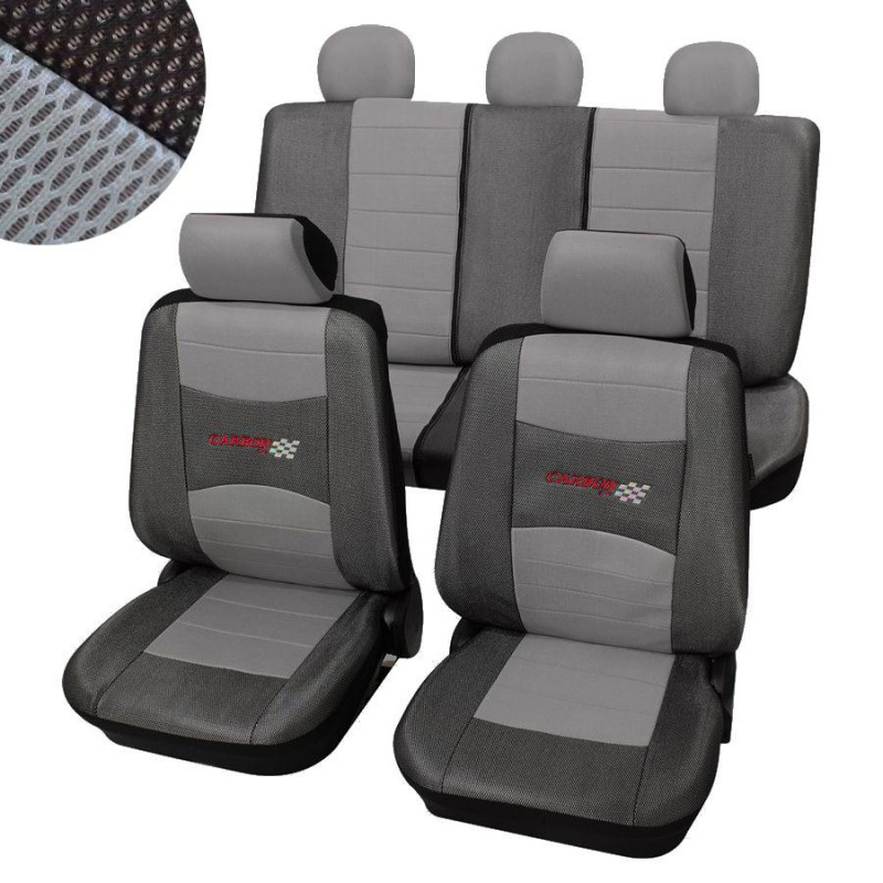 Autopotahy Carbon (stříbrné)