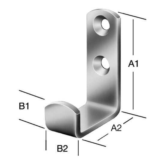 Hák na stenu 49x36x15x17 chrom