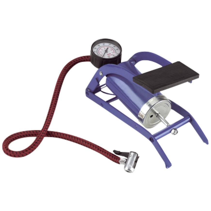 Hustilka nožní jednopístová s manometrem